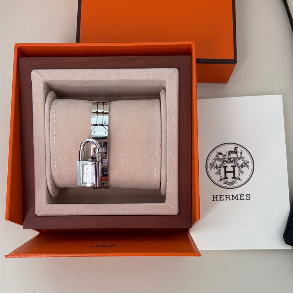 Brand new Hermes steel Kelly watch with detachable watchhead